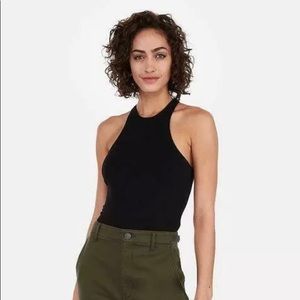 NWT Black high neck thong bodysuit